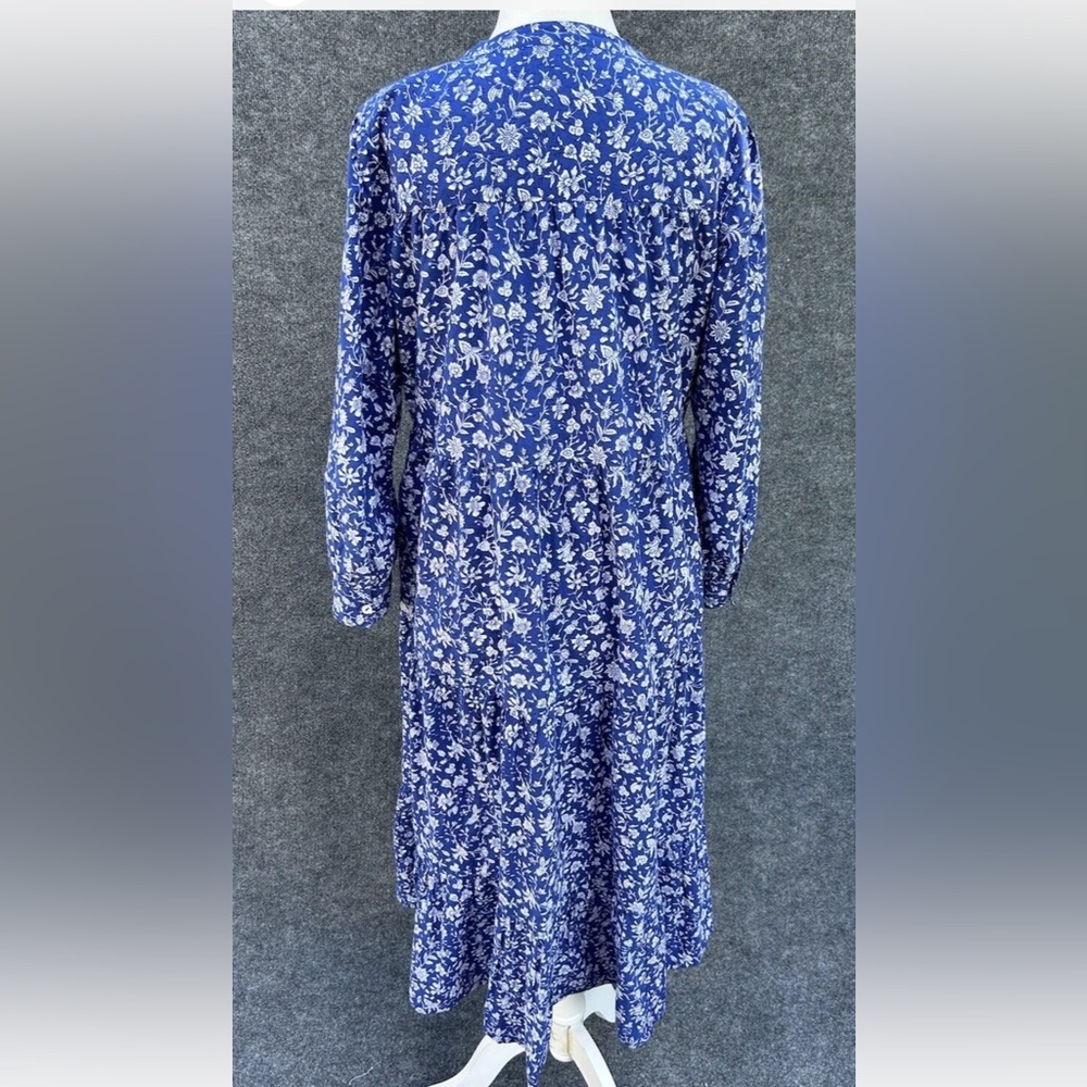 Pink City Prints Georgie Midi Dress in Indigo Lolita Pockets Size Medium - Picture 7 of 16
